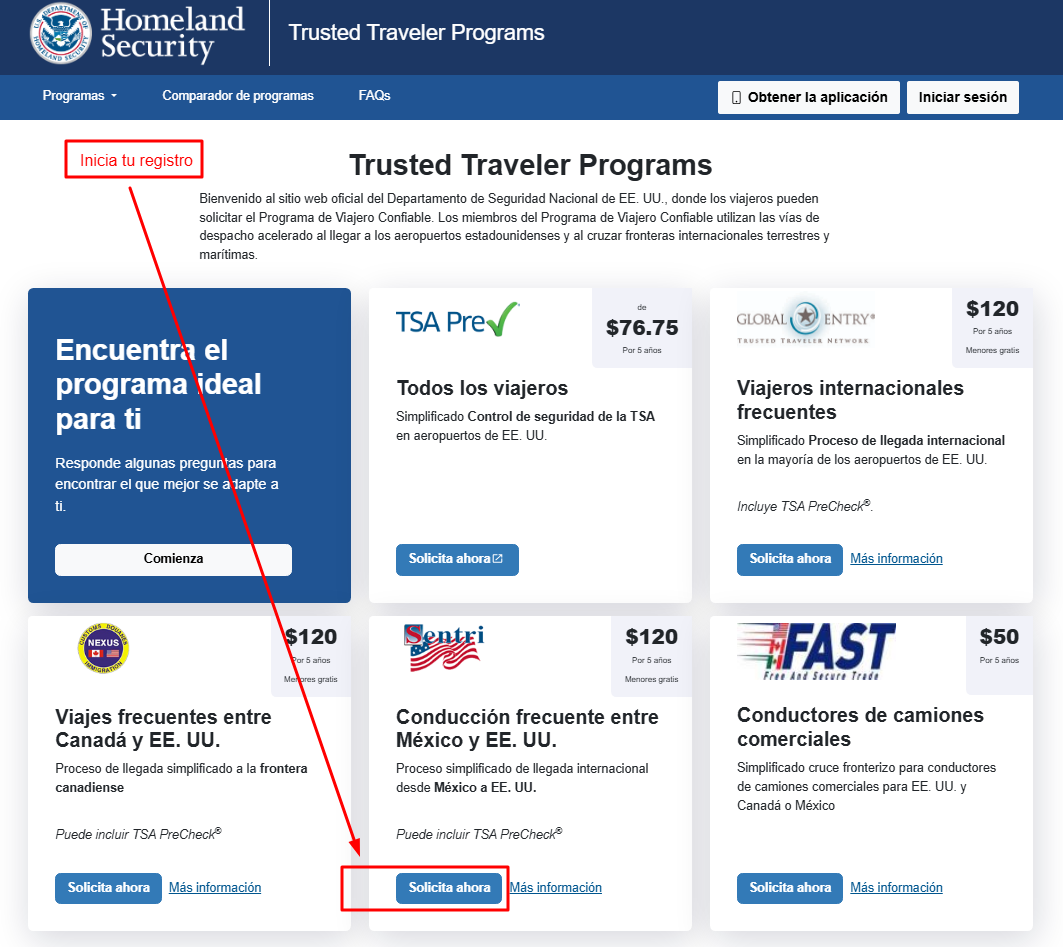 Crea tu cuenta en el sistema Trusted Traveler Programs 1 Simpleaje - Peajes y Autopistas de México