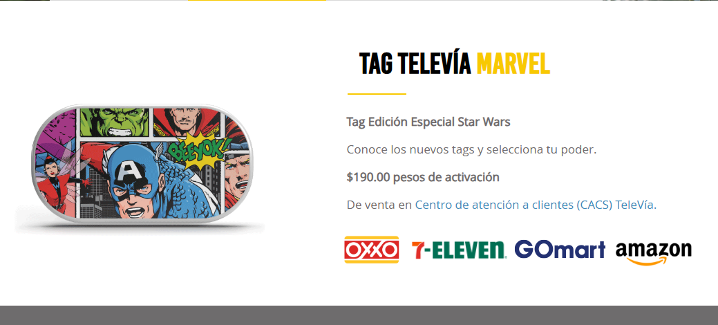 TAG TeleVía Marvel