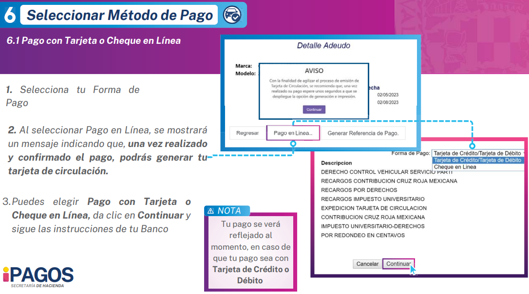 metodos de pago y pagar Revalidacion Vehicular chihuahua Simpleaje